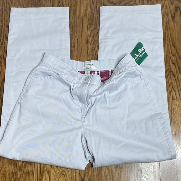 L.L. Bean flannel lined khaki pants women's size 10P - Picture 1 of 8